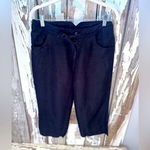Kavu Cropped Pants Size 4 Black Bamboo Viscose